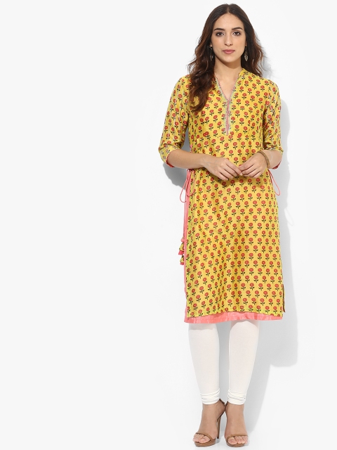 

Yellow Printed Kurta