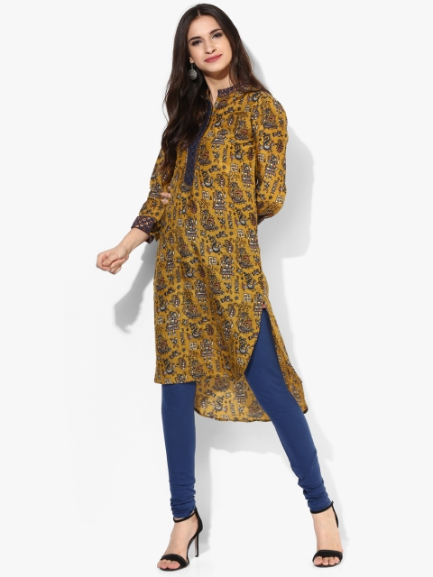 

Mustard Yellow Printed Kurta