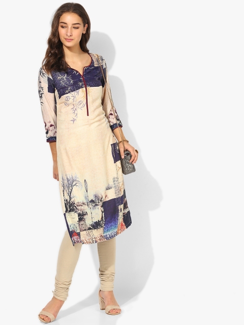 

Beige Printed Kurta