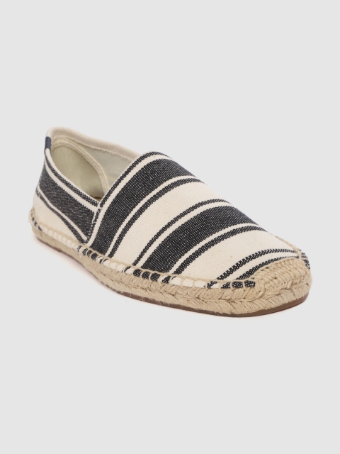 

Soludos Men Black & White Striped Espadrilles