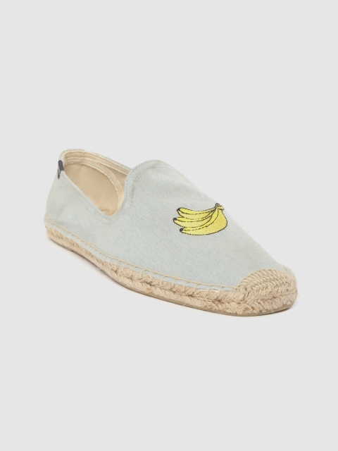 

Soludos Men Blue & Yellow Embroidered Espadrilles