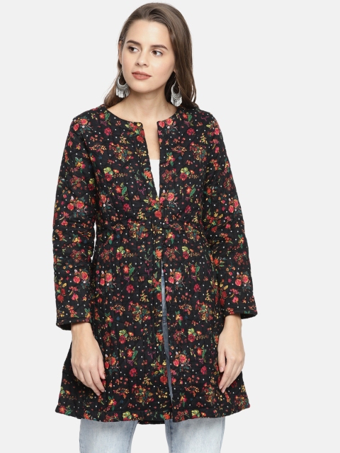 

Biba Women Black Printed Quilted Jacket