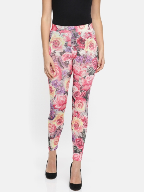 

Meee Women Multicoloured Printed Ankle-Length Leggings, Multi