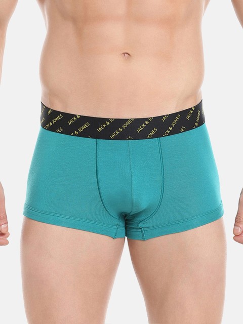 

Jack & Jones Mens Teal Green Solid Regular Fit Trunk