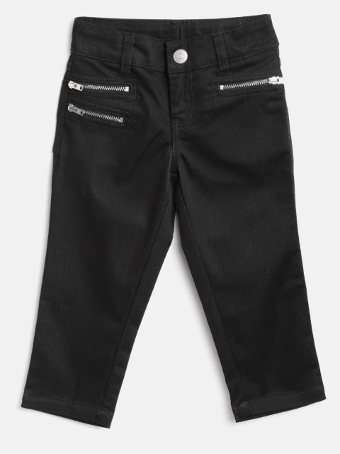 

United Colors of Benetton Girls Black Regular Fit Solid Trousers