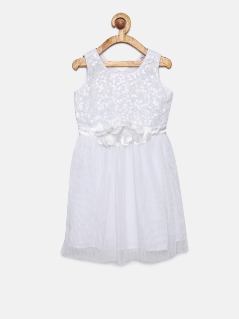 

Allen Solly Junior Girls White Embellished Fit and Flare Dress