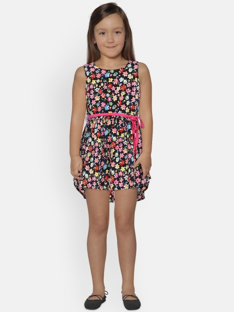 

612 league Girls Multicoloured Printed Fit and Flare Dress, Multi