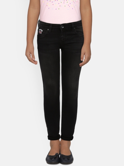 

Pepe Jeans Girls Black Mid-Rise Clean Look Stretchable Denim Jeans