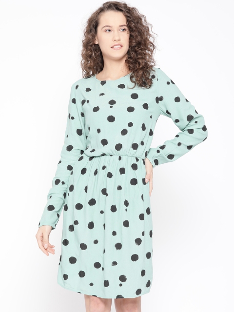 

Vero Moda Green & Black Polka Dot Print Dress