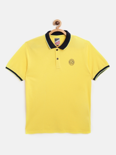 

Monte Carlo Boys Yellow Solid Polo Collar T-shirt