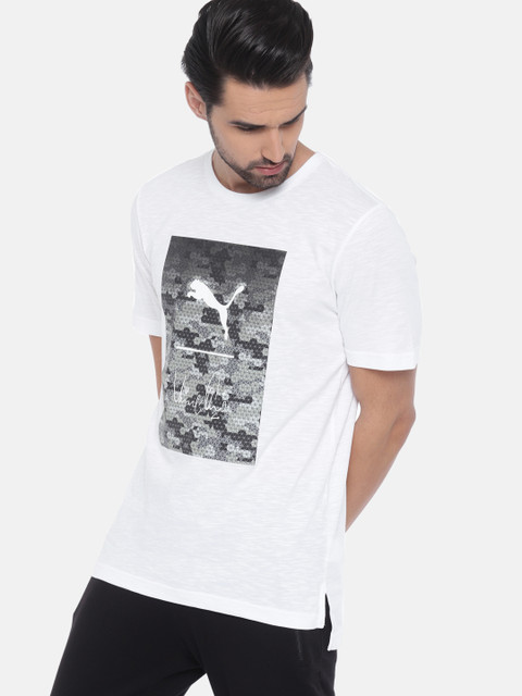 

Puma Men White Printed Round Neck T-shirt 57788301