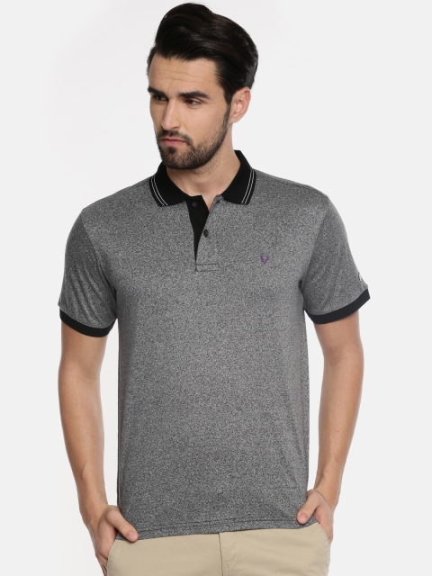 

Allen Solly Men Charcoal Solid Polo Collar T-shirt