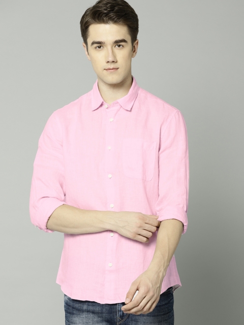 

Marks & Spencer Men Pink Linen Semi-Sheer Regular Fit Solid Casual Shirt