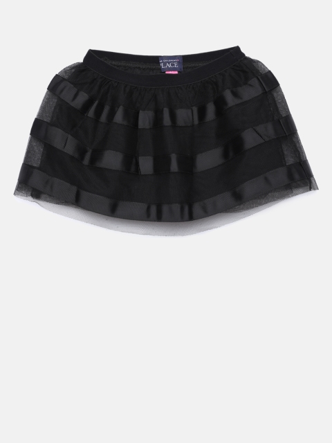 

The Childrens Place Girls Black A-line Skirt