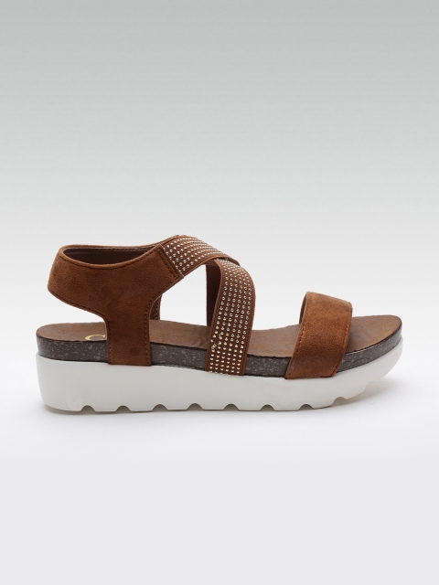 

Carlton London Women Brown Embellished Flatform Heels