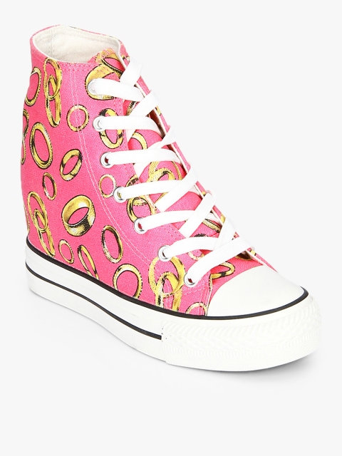 

Carlton London Women Pink Printed Mid-Top Sneakers