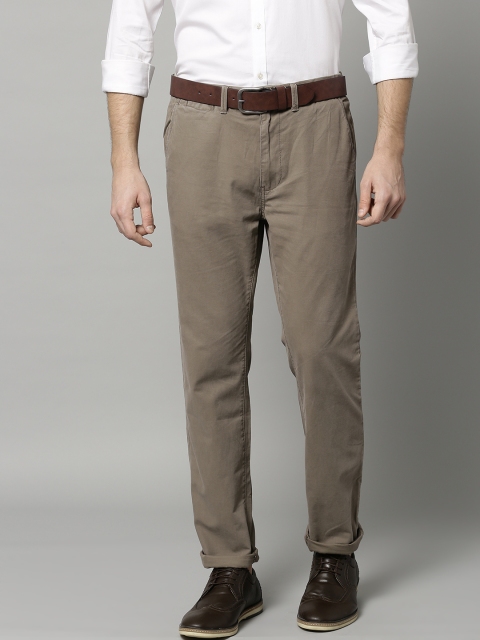 

Marks & Spencer Men Beige Straight Fit Solid Regular Trousers