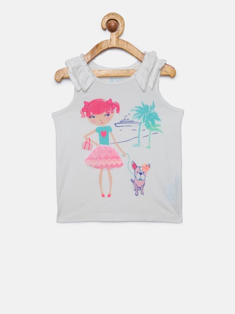 

The Childrens Place Girls Grey Printed Top