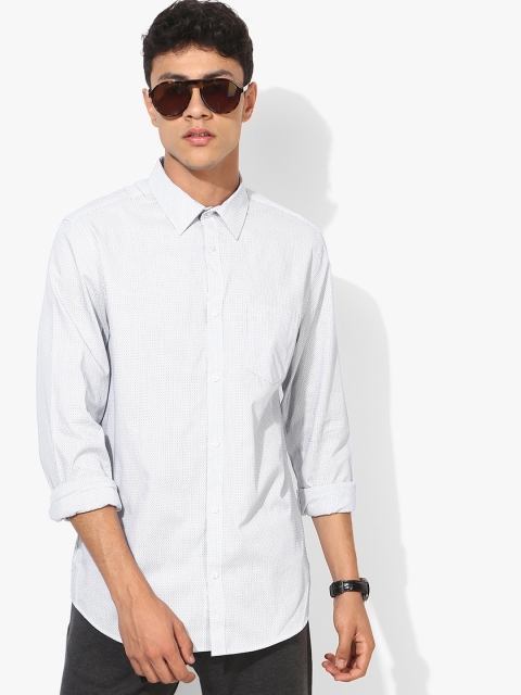 

Blue Printed Regular Fit Casual Shirt