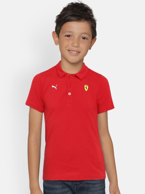 

Puma Boys Red Solid Polo Collar T-Shirt