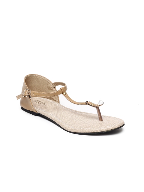 

Jurado Women Beige Solid Synthetic T-Strap Flats