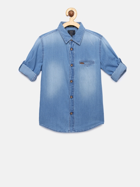 

Indian Terrain Boys Blue Regular Fit Faded Casual Shirt