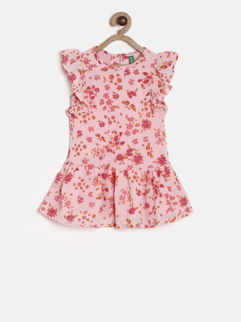 

United Colors of Benetton Girls Pink Printed A-Line Dress