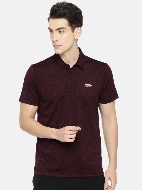 

U.S. Polo Assn. Men Maroon Solid Polo Collar T-shirt