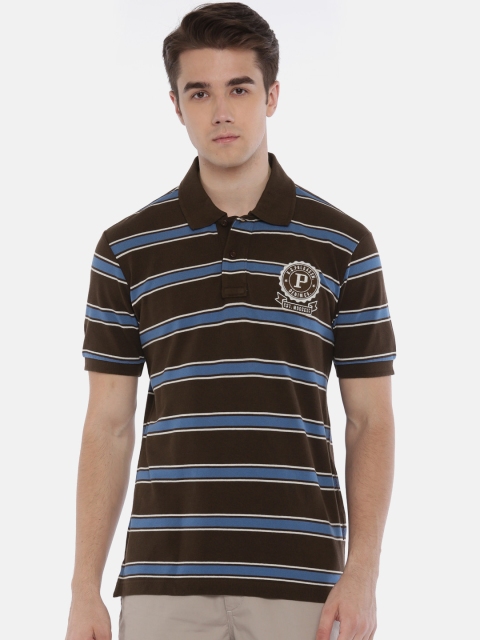 

U.S. Polo Assn. Men Brown & Blue Striped T-shirt