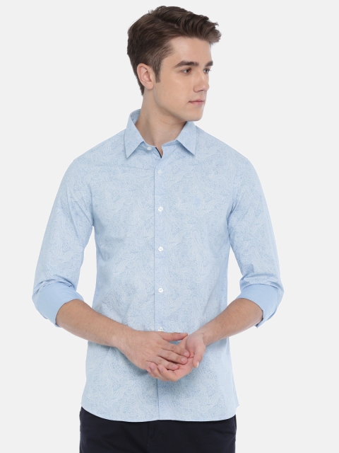 U.S. Polo Assn. Tailored Men Blue Tailored Fit Printed Casual Shirt