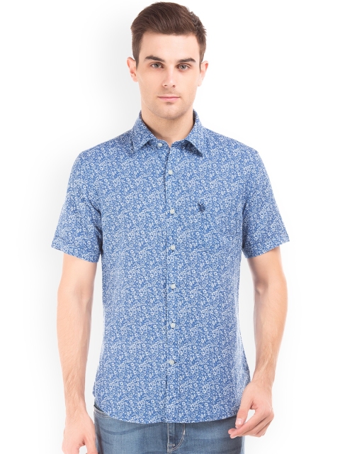 

U.S. Polo Assn. Men Blue Regular Fit Solid Casual Shirt