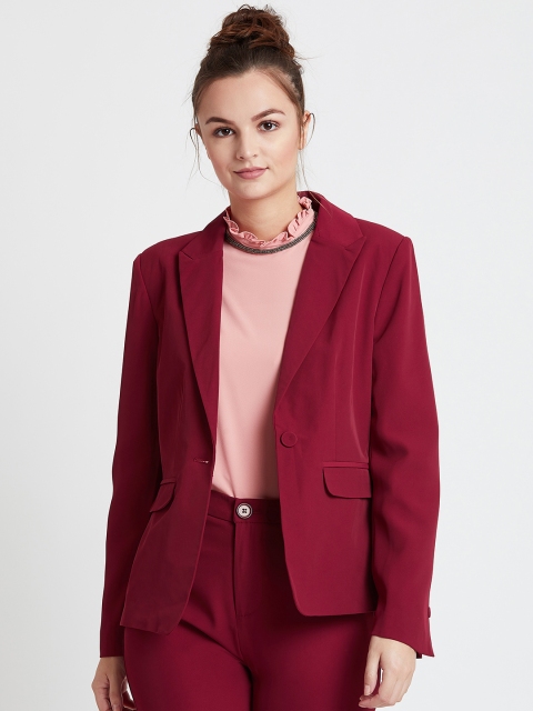 

COVER STORY Women Red Single Breasted Formal Blazer