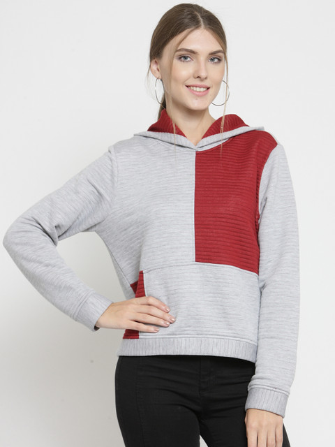

Latin Quarters Women Grey Colourblocked Top