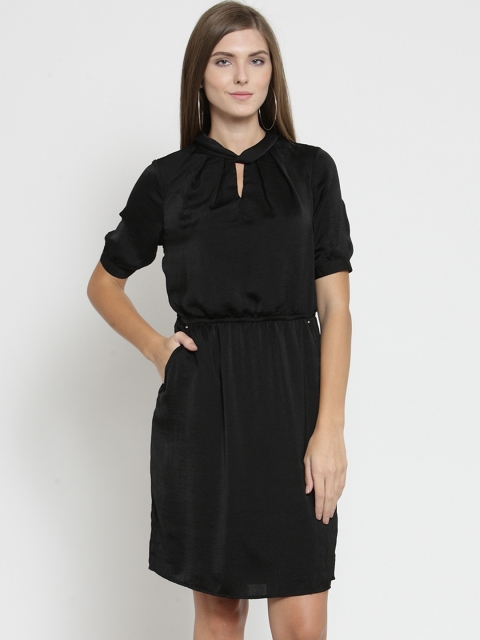 

Latin Quarters Women Black Solid Fit and Flare Dress