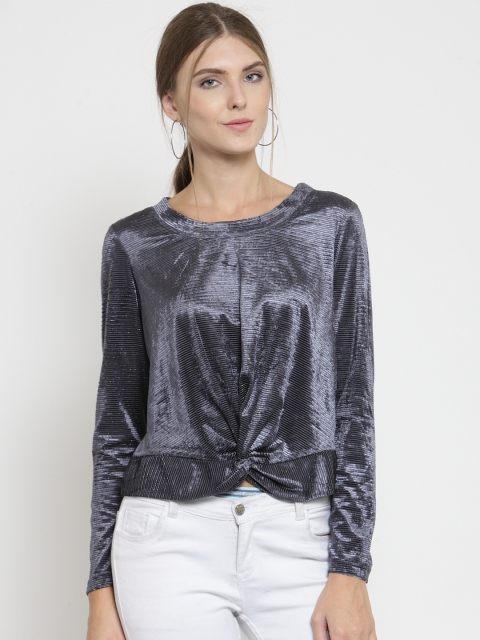 

Latin Quarters Women Grey Self Design Top