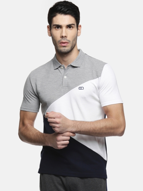 

Ajile by Pantaloons Men Navy Blue & White Colourblocked Polo Collar T-shirt