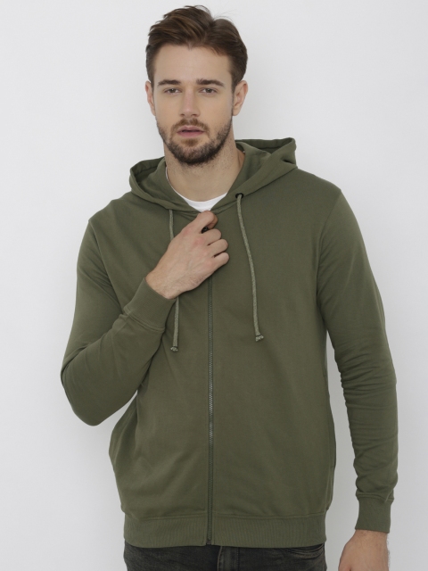 

DEEZENO Men Green Solid Lightweight Bomber
