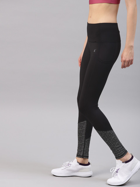 

HRX by Hrithik Roshan Women Black Solid Rapid-Dry Running Intermediate Tights