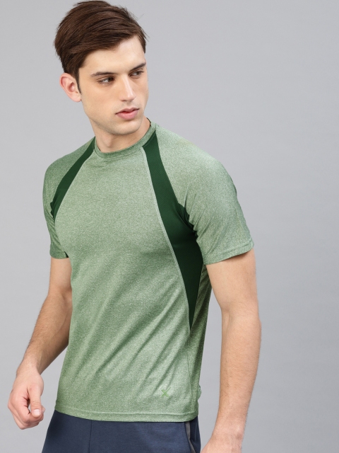 

HRX by Hrithik Roshan Men Green Solid Rapid-Dry Round Neck T-shirt
