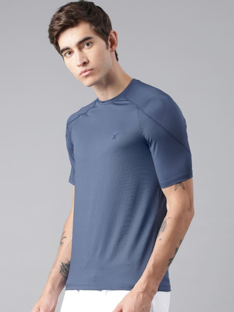 

HRX by Hrithik Roshan Men Blue Solid Round Neck Training T-shirt