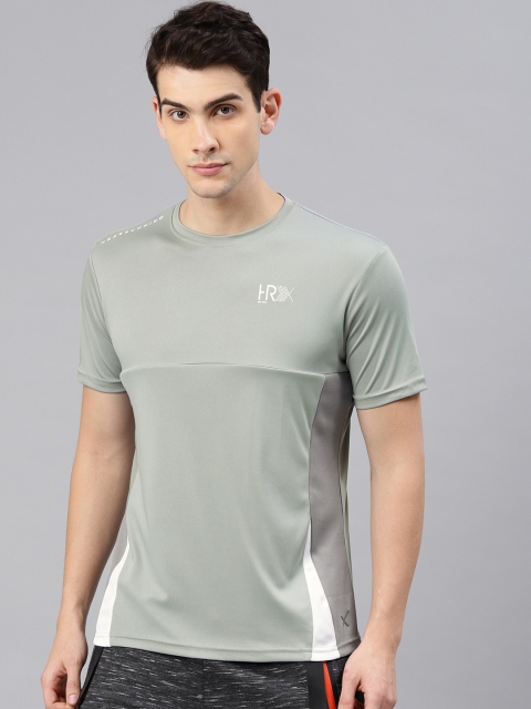 

HRX by Hrithik Roshan Men Grey Solid Round Neck Running T-shirt