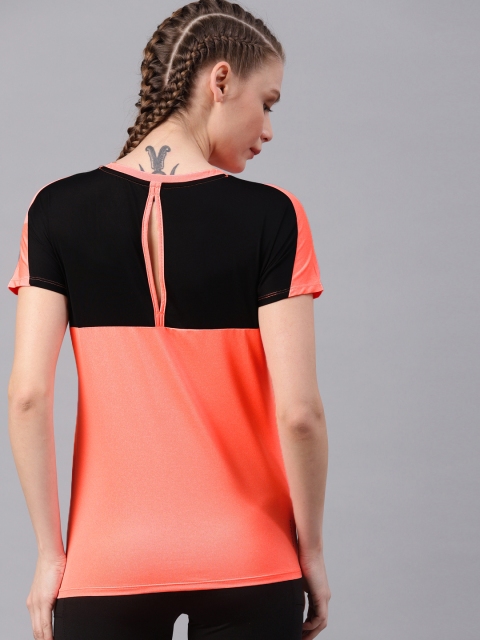 

HRX by Hrithik Roshan Women Orange Solid Round Neck Rapid Dry T-shirt