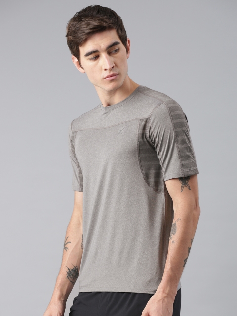 

HRX by Hrithik Roshan Men Grey Solid Round Neck Training T-shirt