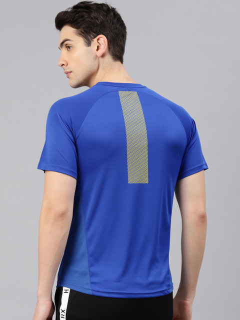 

HRX by Hrithik Roshan Men Blue Solid Round Neck RAPID-DRY Running T-shirt