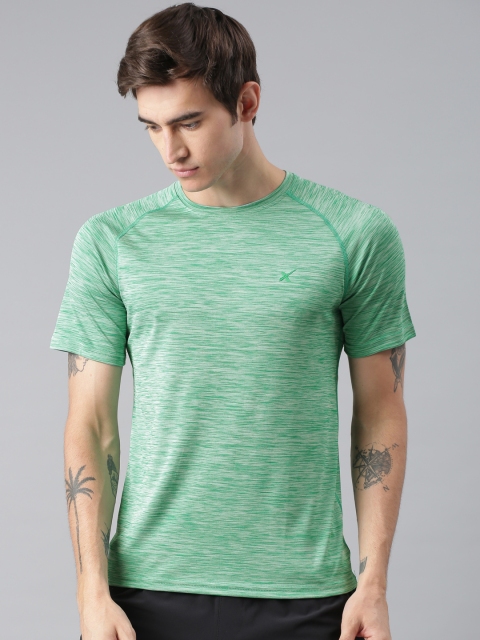 

HRX by Hrithik Roshan Men Green Solid Round Neck T-shirt