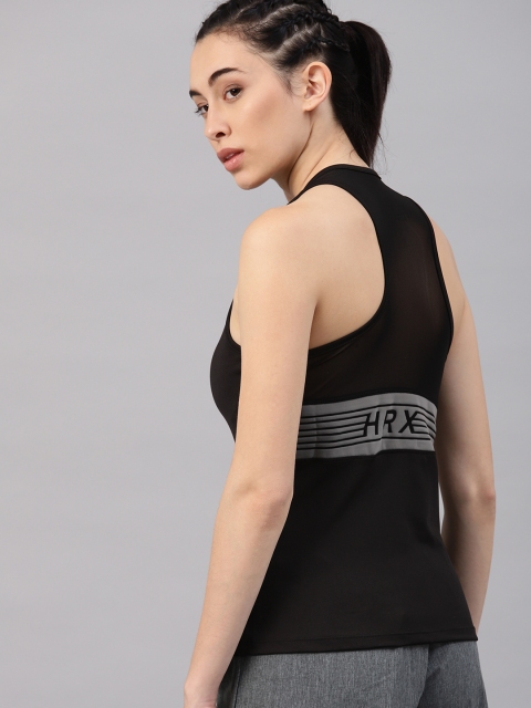 

HRX by Hrithik Roshan Women Black Solid Tank Top