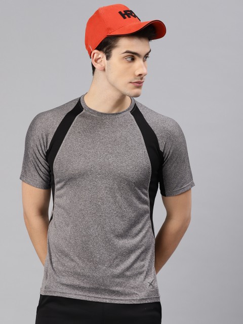 

HRX by Hrithik Roshan Men Grey Melange Solid Round Neck Running T-shirt