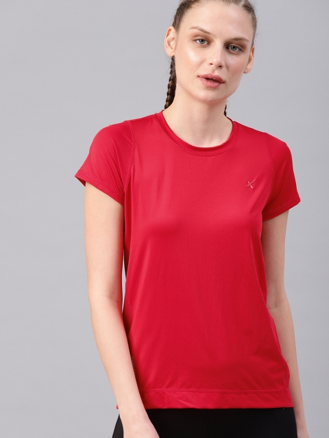 

HRX by Hrithik Roshan Women Red Solid Round Neck T-shirt