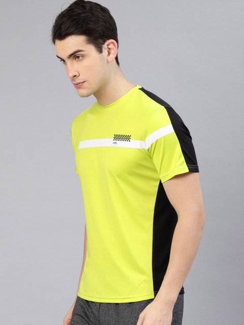 

HRX by Hrithik Roshan Men Lime Green & Black Colourblocked Rapid-Dry Running T-shirt