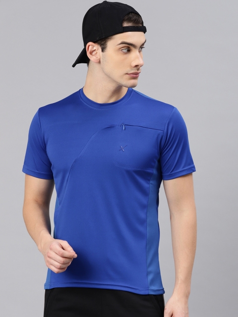 

HRX by Hrithik Roshan Men Blue Solid Round Neck T-shirt